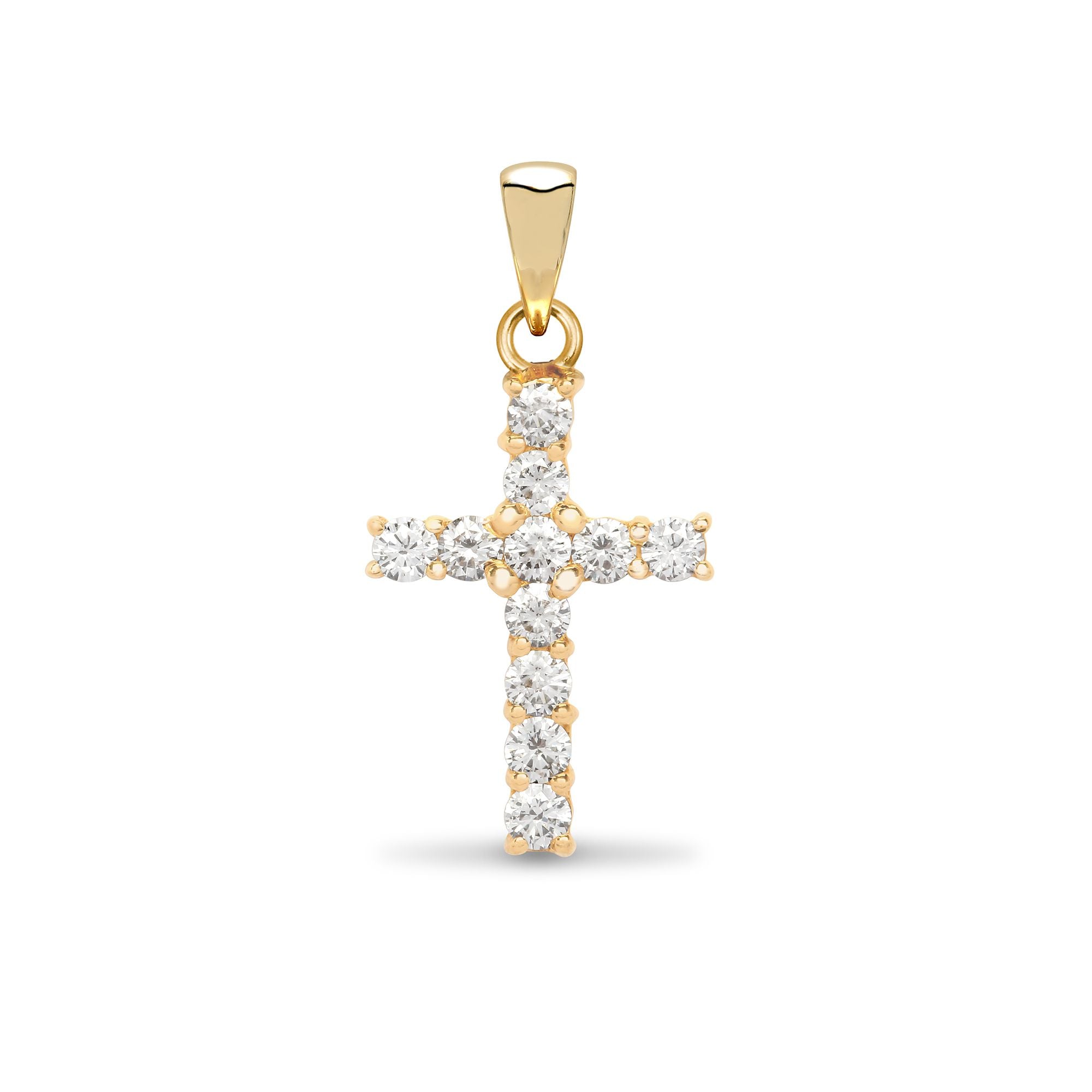 9X022 | 9ct Yellow Gold Natural Diamond Cross