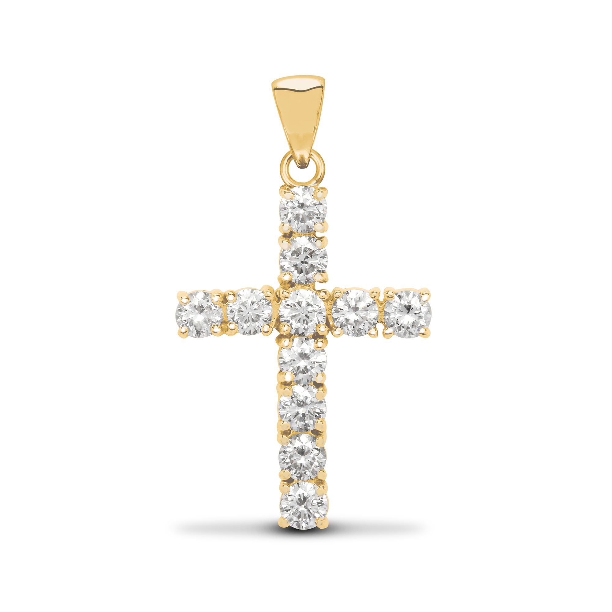 9X023 | 9ct Yellow Gold Natural Diamond Cross