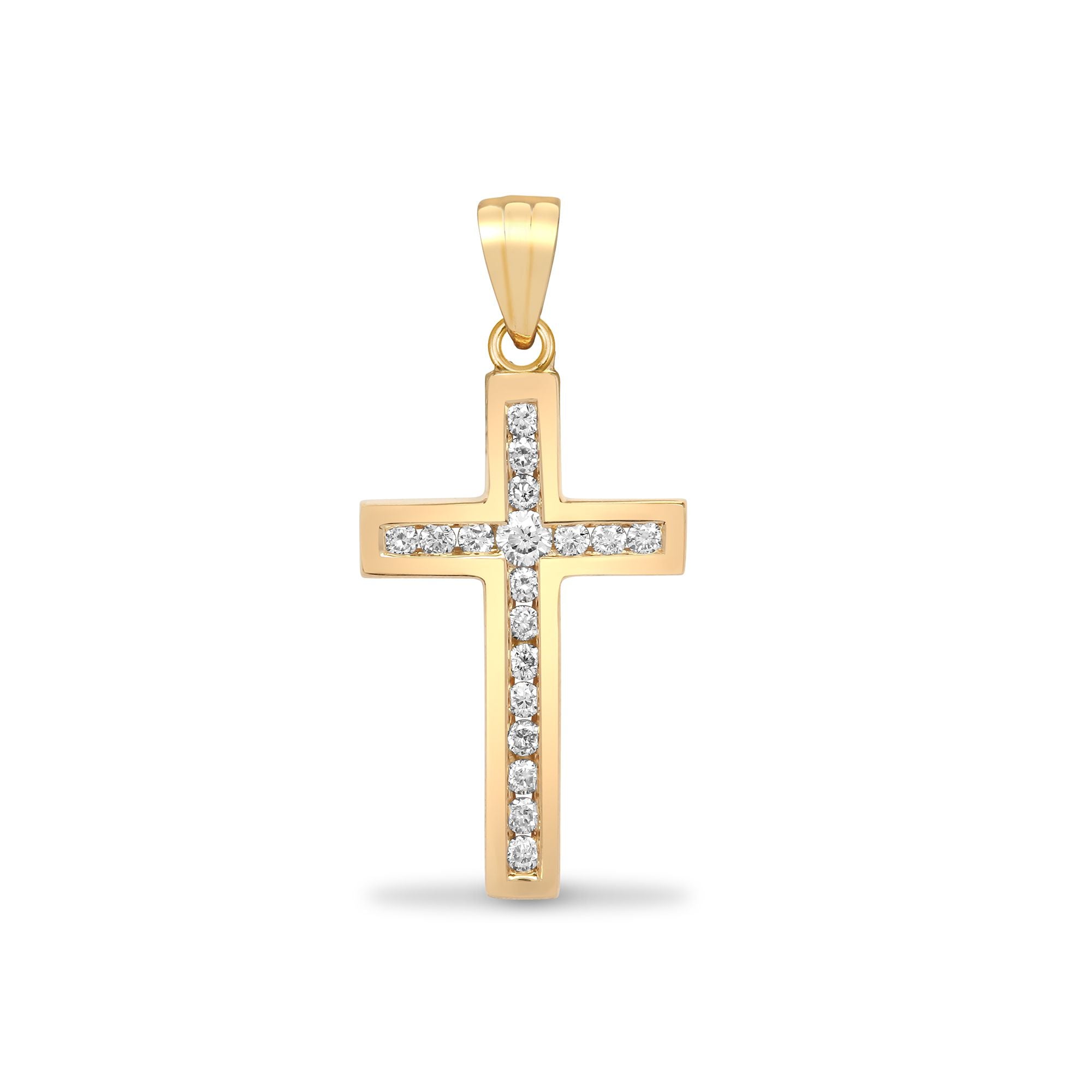18X050 | 18ct Yellow Gold Natural Diamond Cross