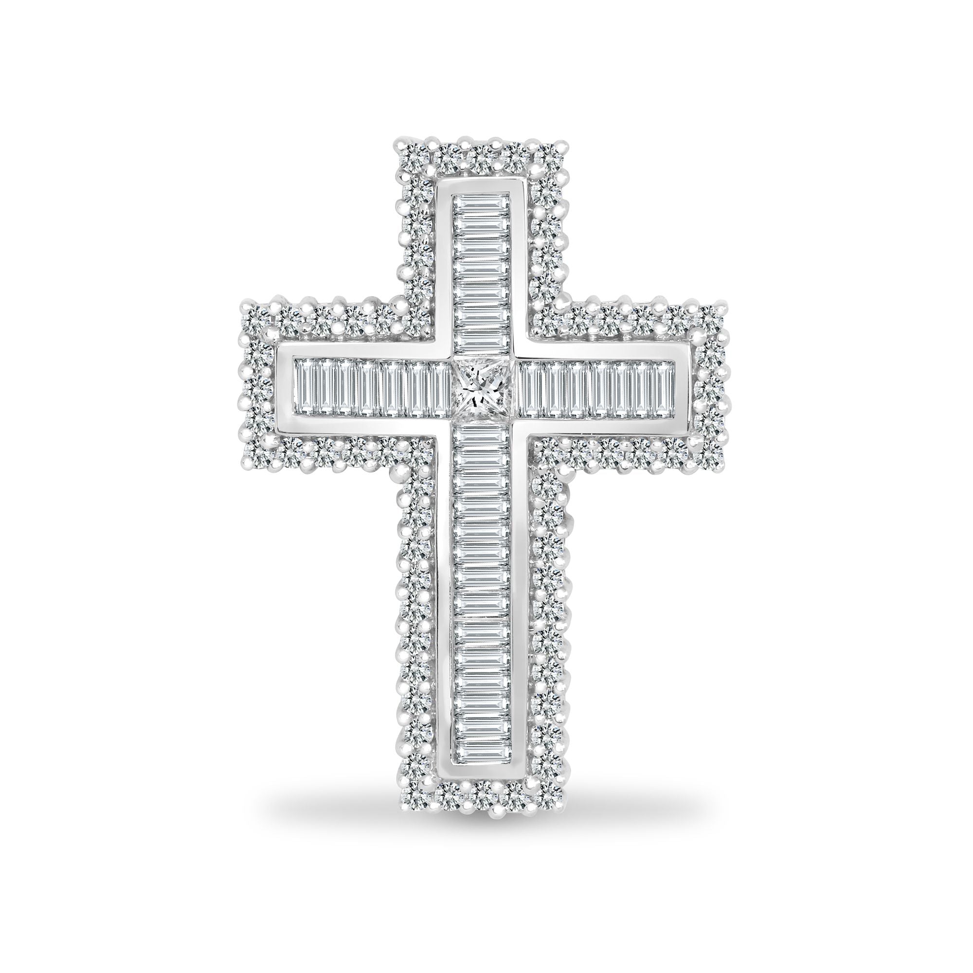 18ct White Gold Natural Diamond Cross