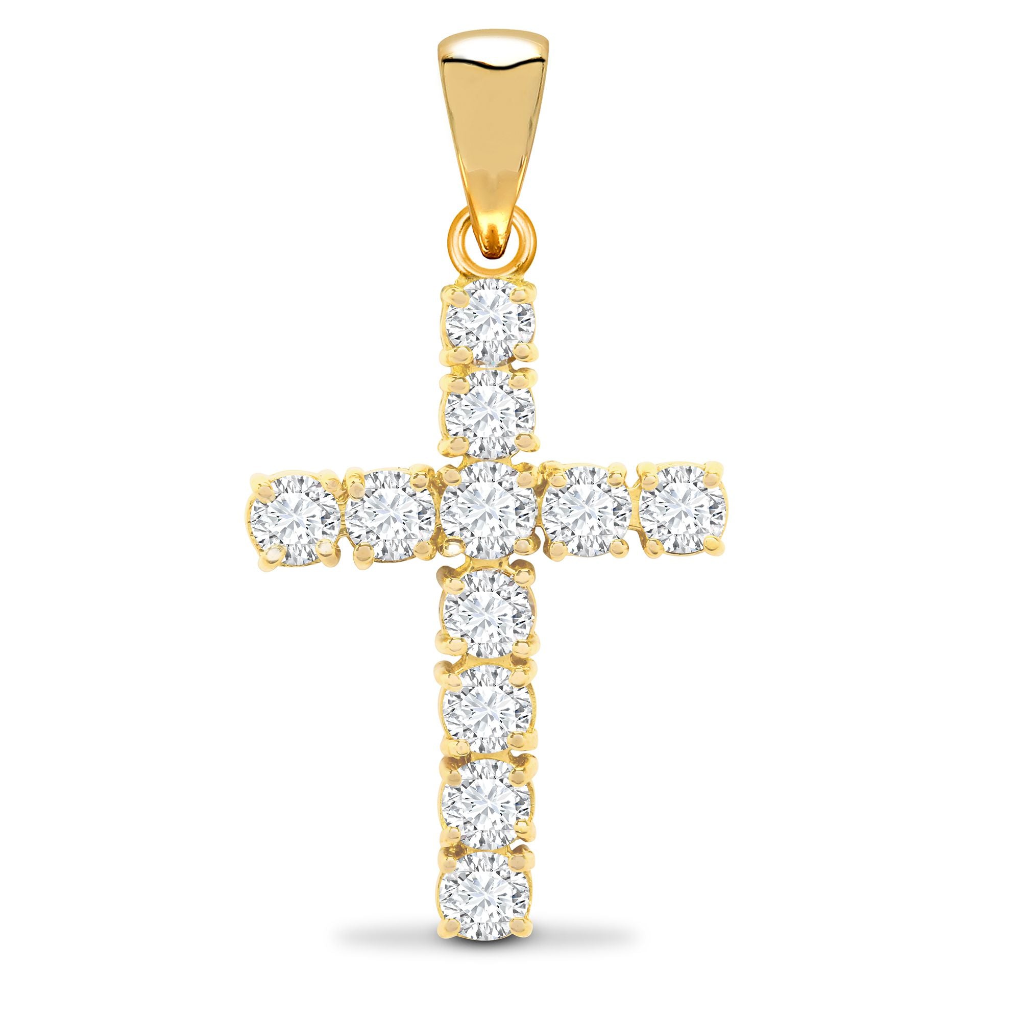 18X097 | 18ct Yellow Gold Natural Diamond Cross