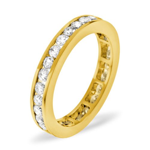 18ct Yellow Gold Channel Set Full Eternity Ring Natural Diamond 1.00ct G VS