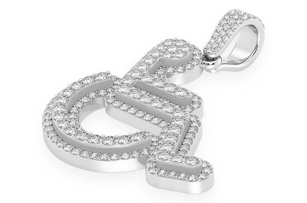 2.65ct Diamond Wheelchair Pendant 18K Solid Gold