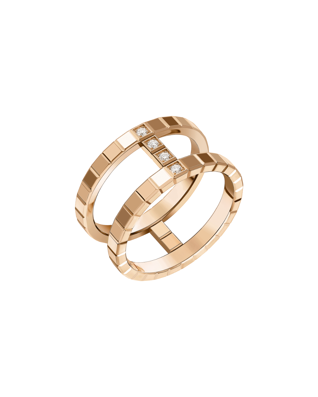 Ice Cube Diamond Ring 18ct Rose Gold