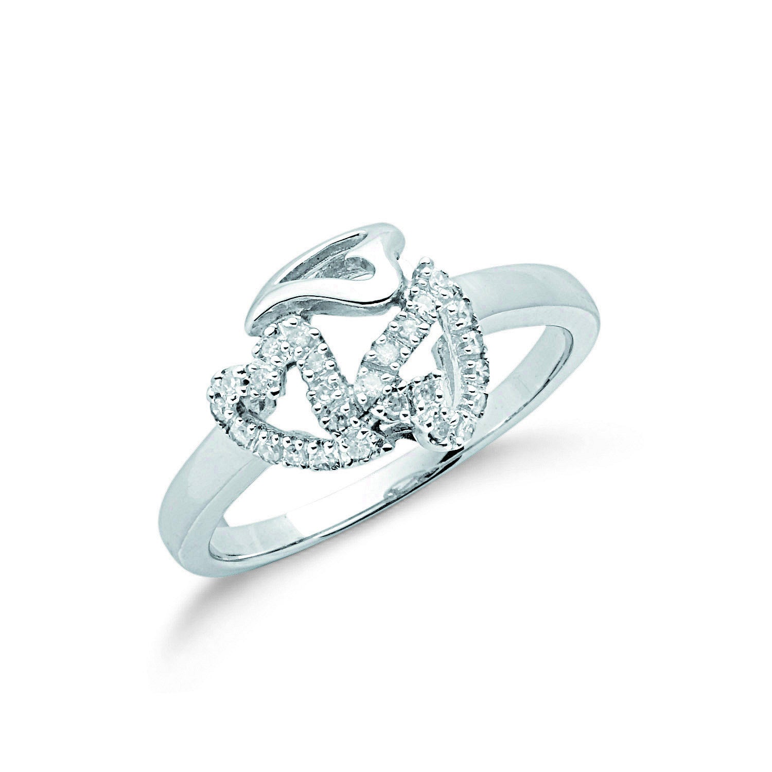 9ct W/G 0.12ct Diamond Heart Ring