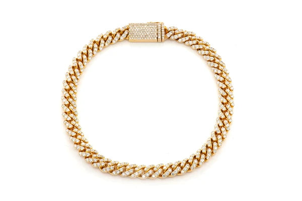 Erkals Jewellers 6mm Miami Cuban Diamond Bracelet 18K Gold 4.25ctw