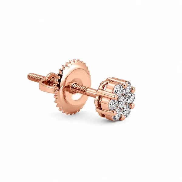 Erkals Jewellers Flower Stud Earrings 18K Gold 0.25ctw