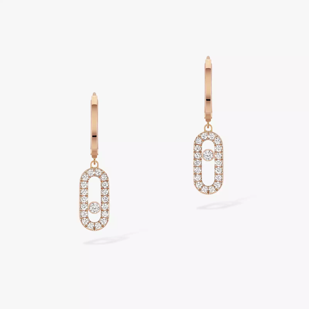 Move Uno Hoop Diamond Earrings 18ct Gold