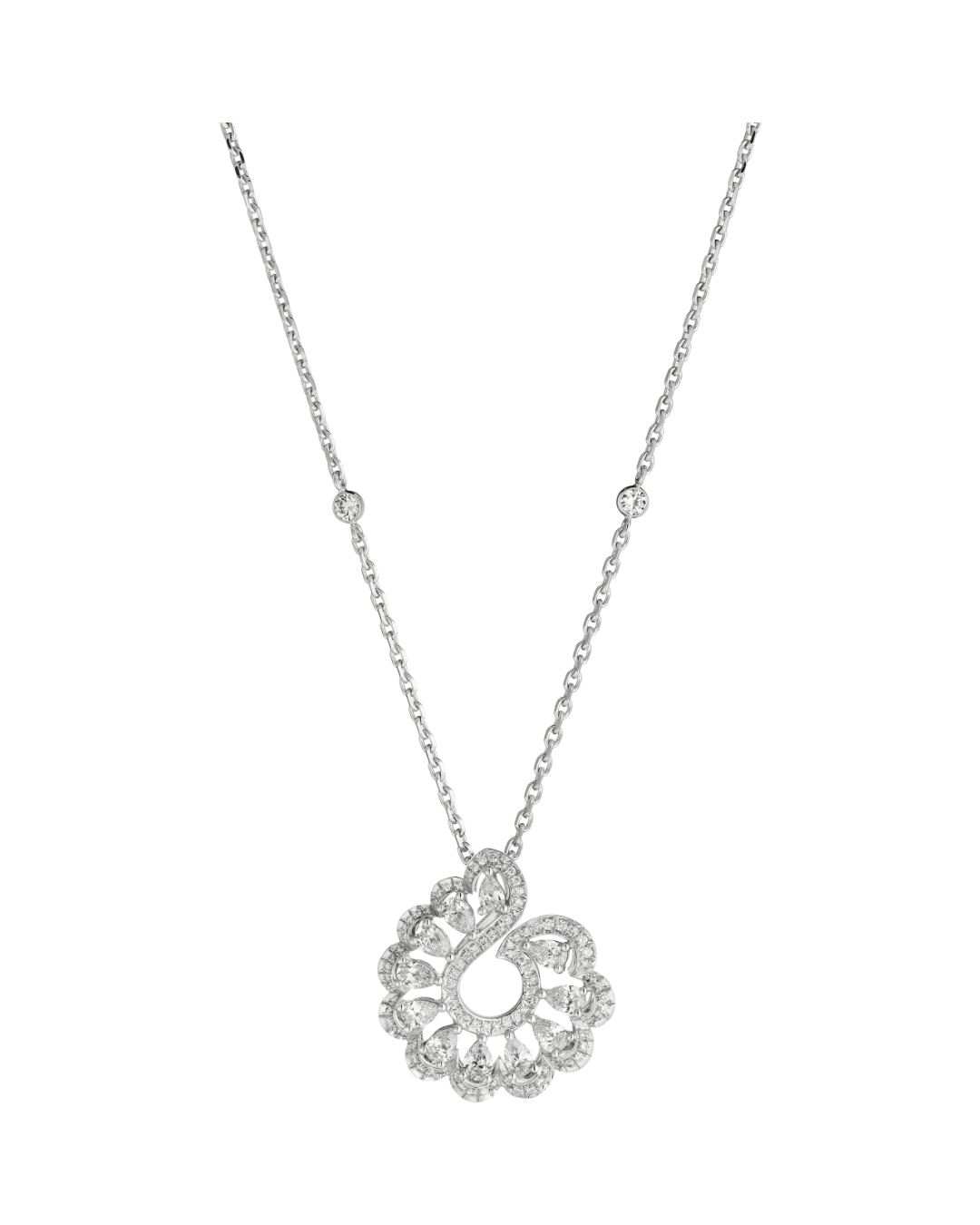 Precious Lace Vague Diamond Pendant 18ct White Gold