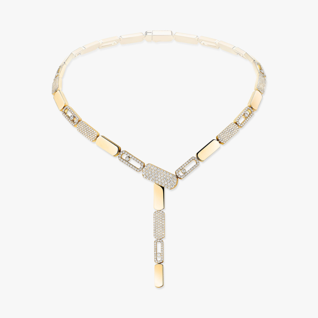 Imperial Move LM Tie Diamond Necklace 18ct Gold