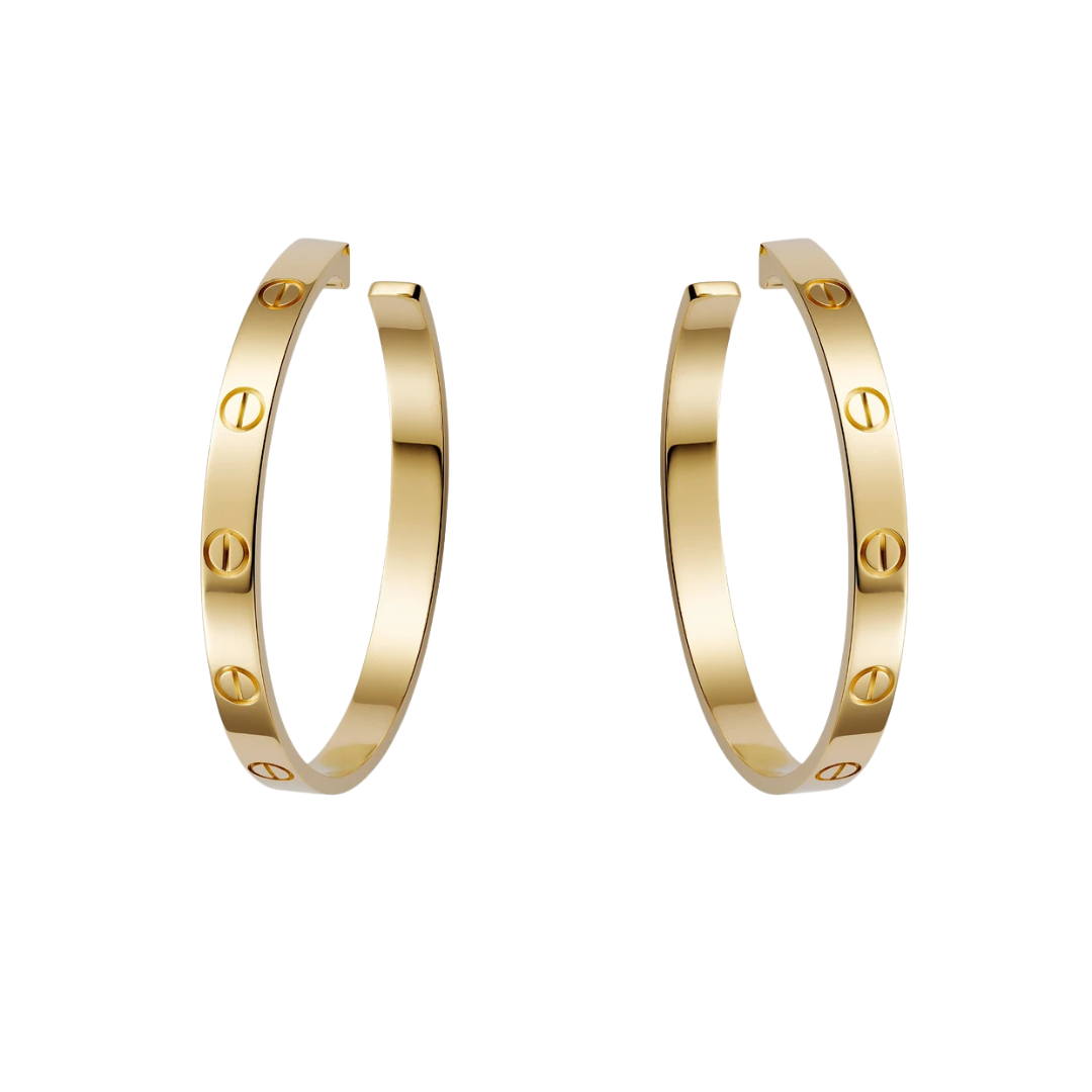 Cartier Love Large Hoop Earrings 18ct Yellow Gold