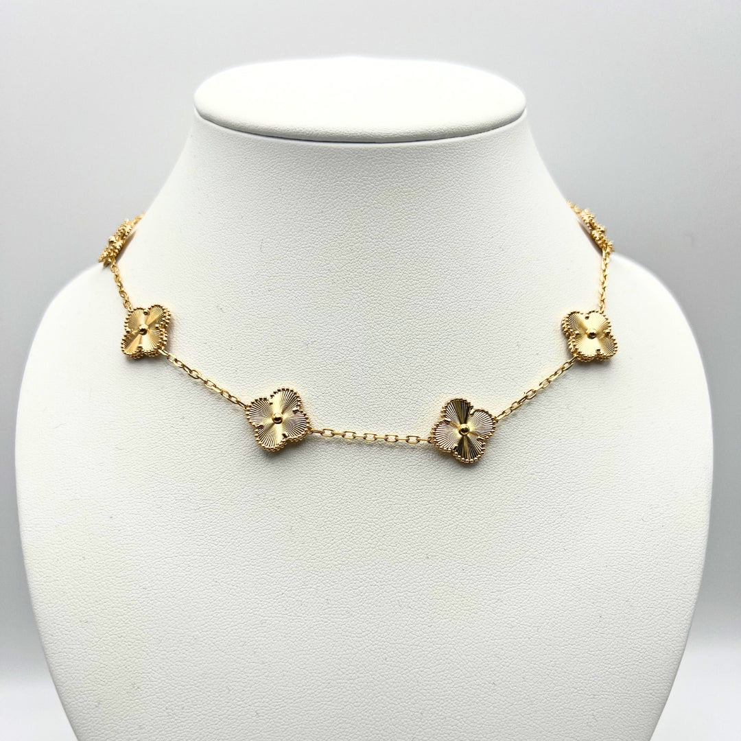 Van Cleef & Arpels Vintage Alhambra Necklace 10 Motifs 18K Yellow Gold