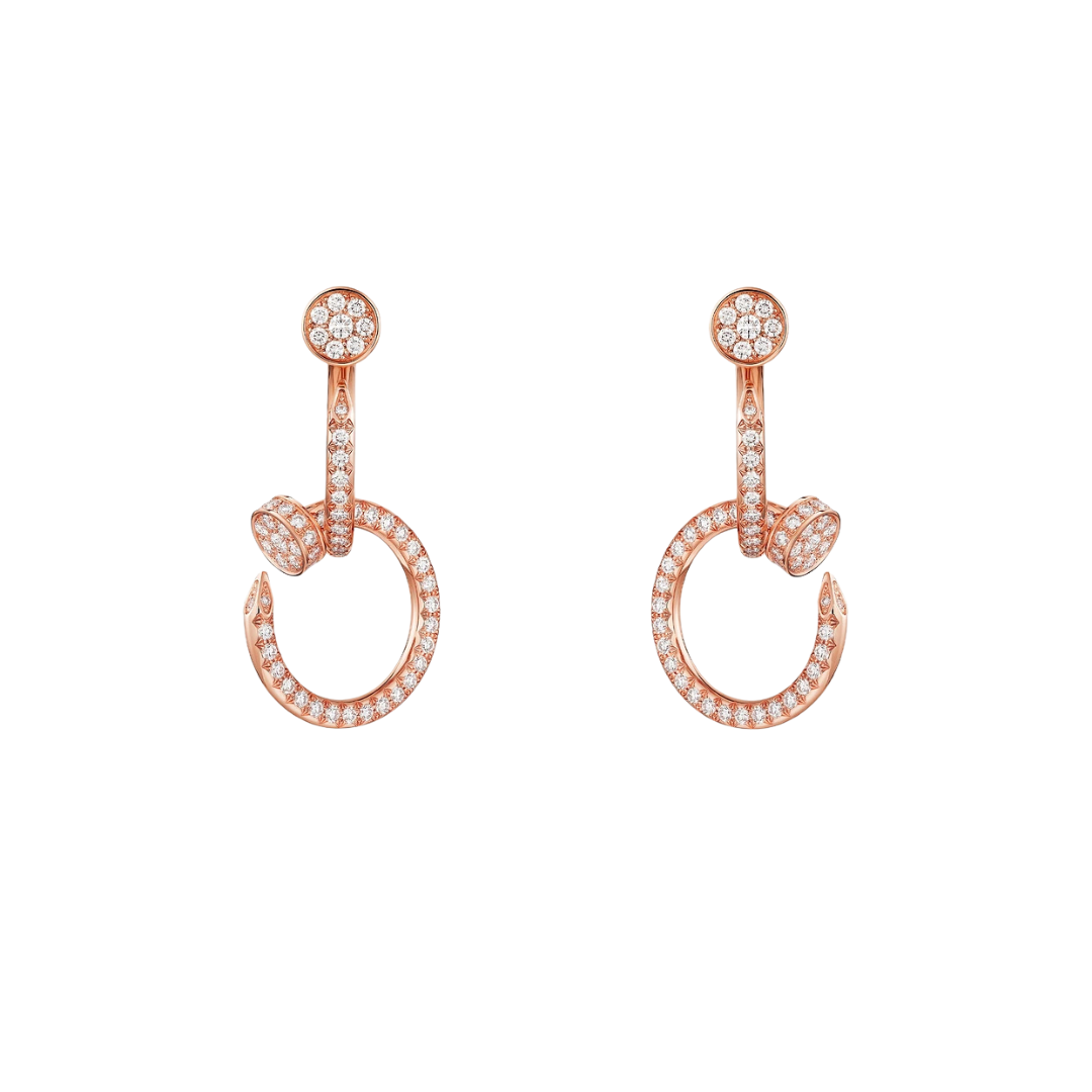 Cartier Juste Un Clou Earring Double Hoop Semi-Paved Diamonds 18ct Gold