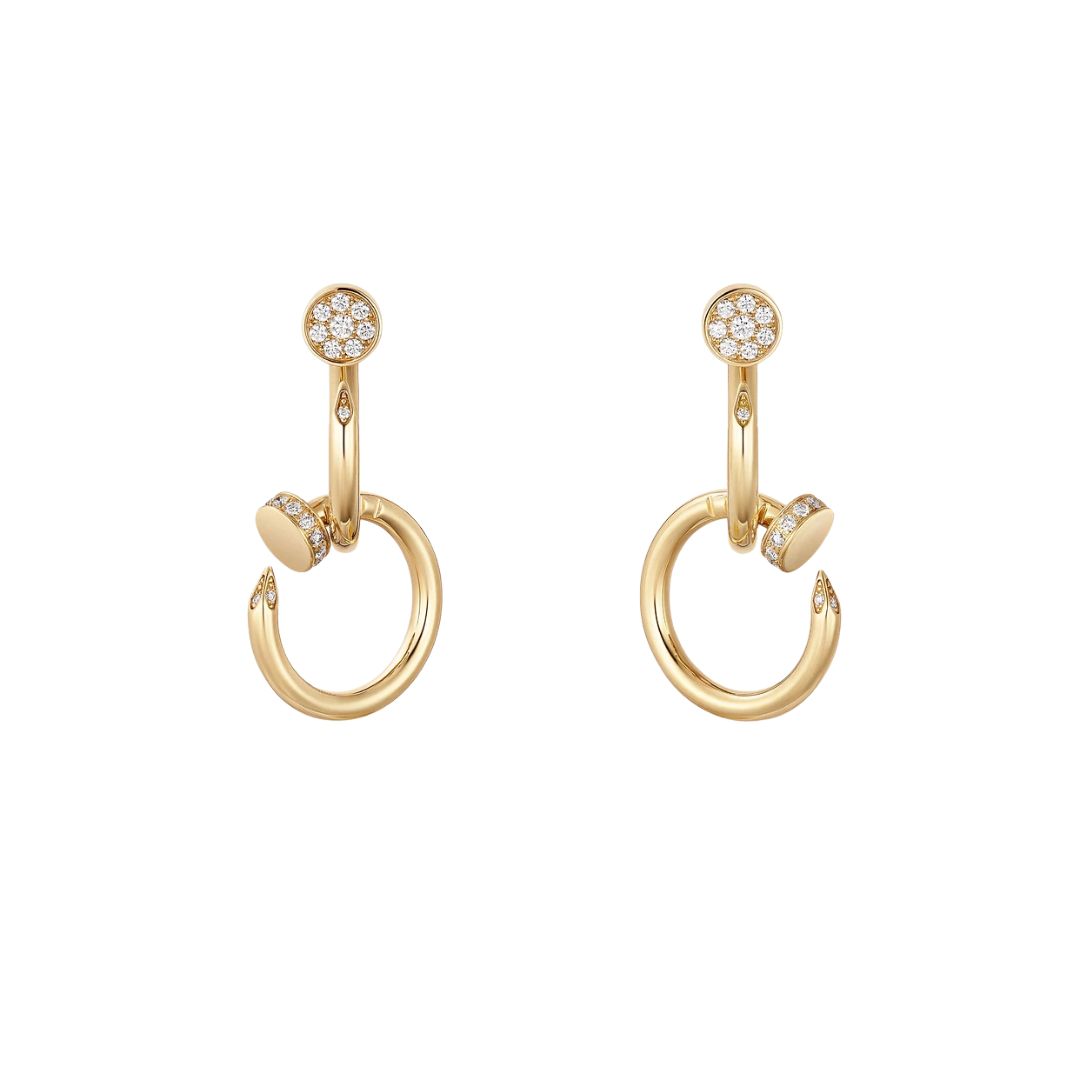 Cartier Juste Un Clou Earrings Double Hoop Diamonds 18ct Gold