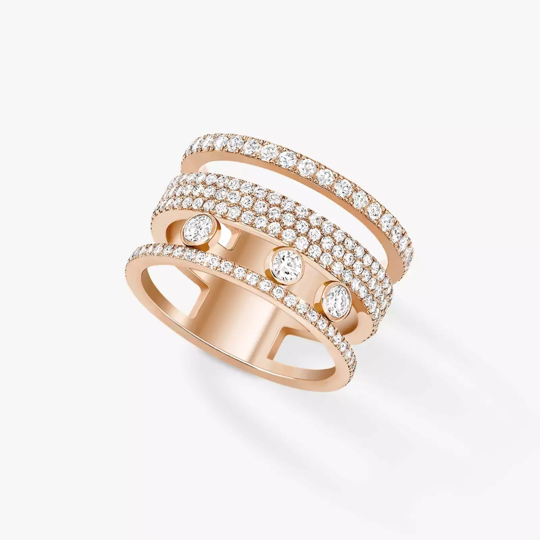 Move Romane Large Pavé Diamond Ring 18ct Gold