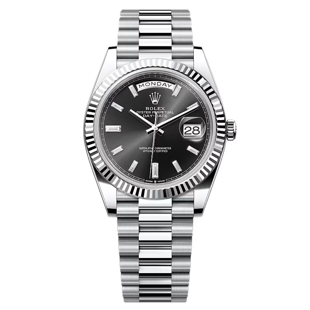 Rolex Day-Date 40 228236 Black Baguette Diamond Dial 2024