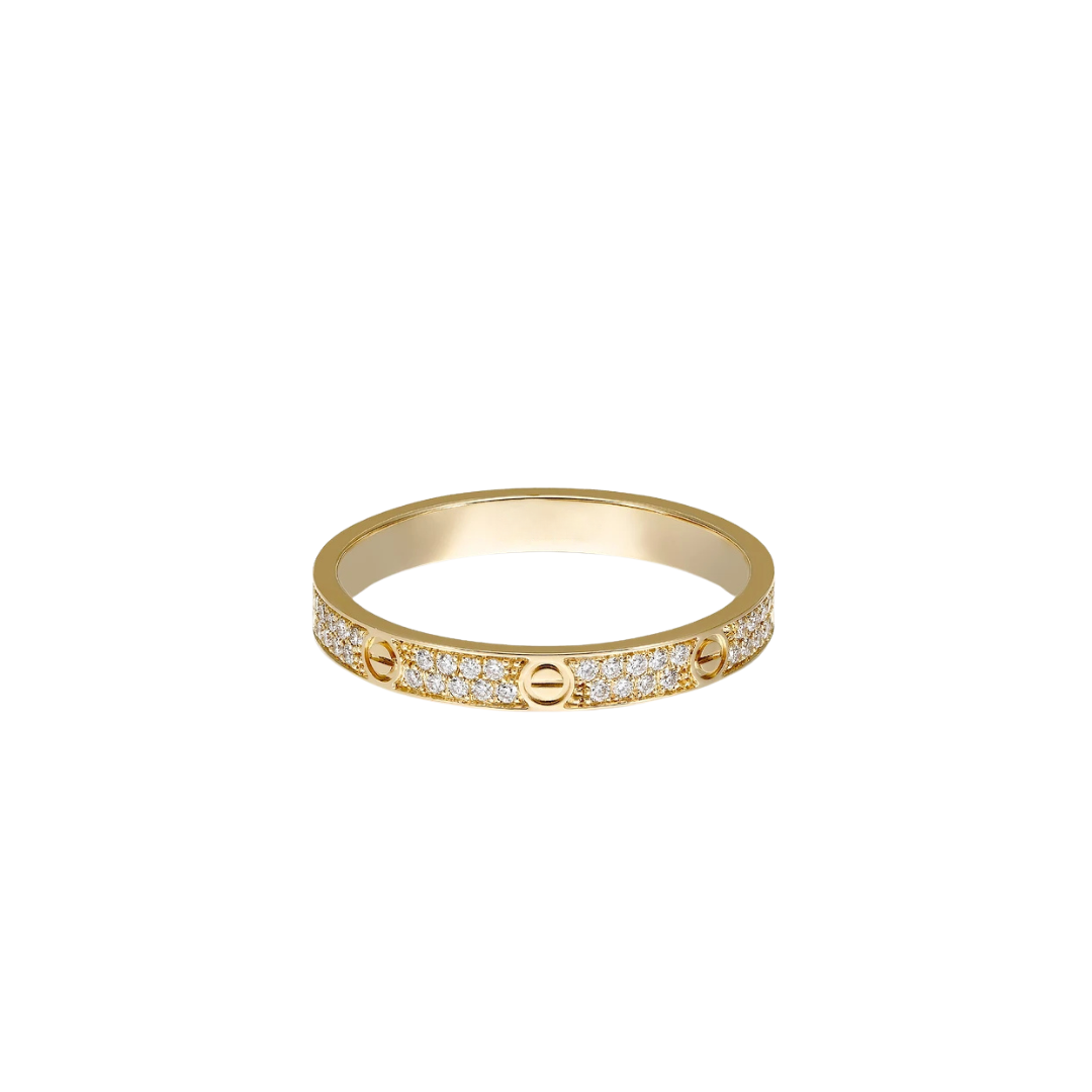 Cartier Love Ring Mini Paved Diamonds 18ct Gold