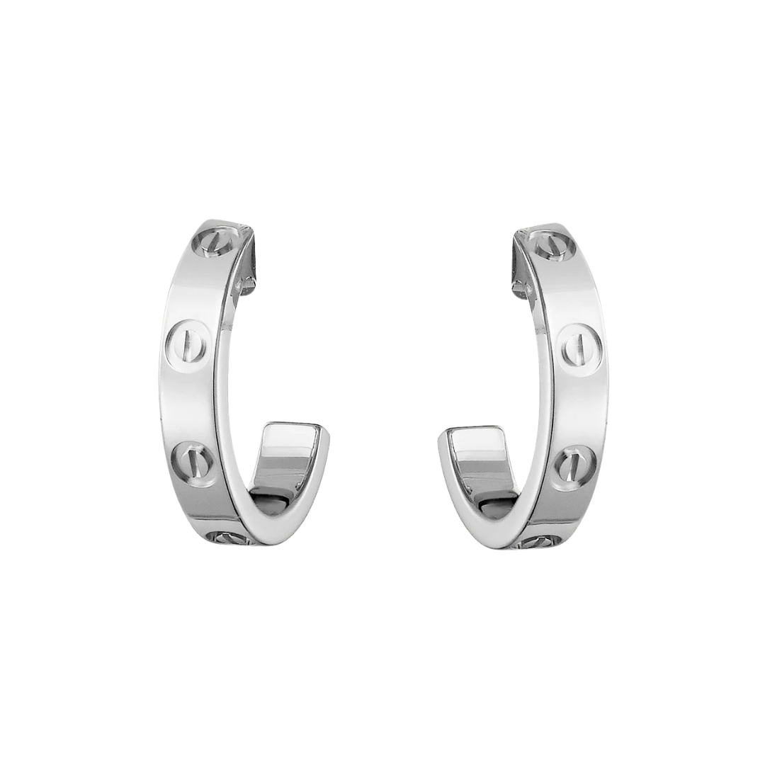 Cartier Love Small Hoop Earrings 18ct White Gold