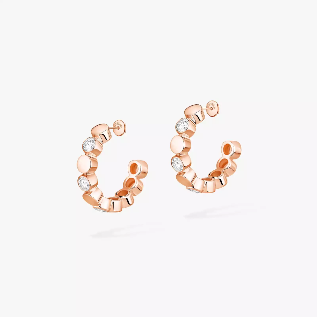 D-Vibes Mini Hoop Diamond Earrings 18ct Gold