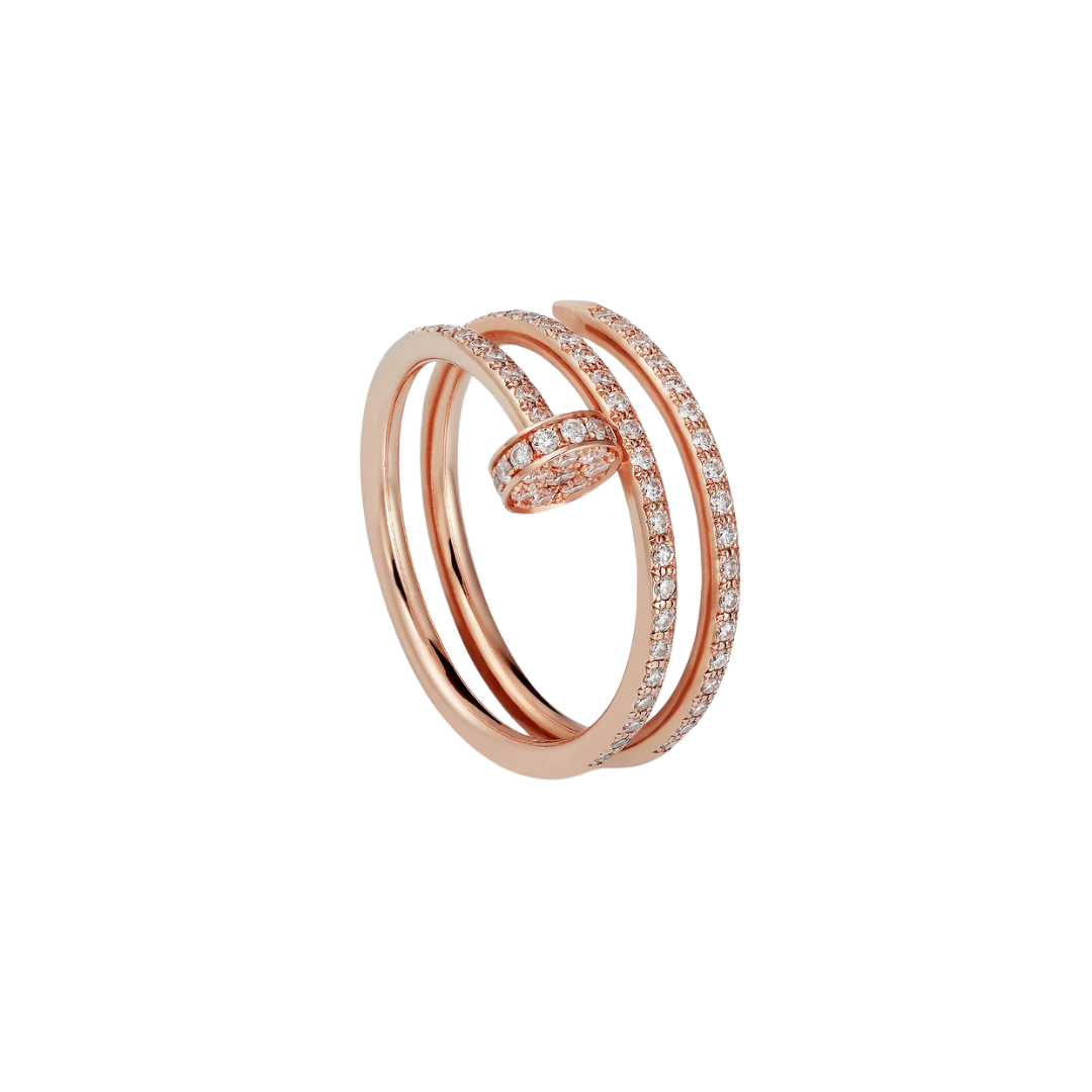 Cartier Juste Un Clou Ring Double Semi-Paved Diamonds 18ct Gold