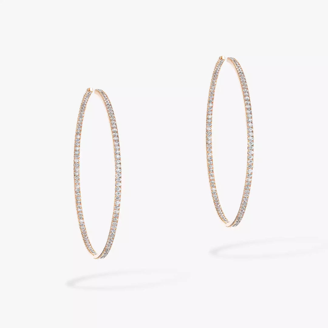 Gatsby Small Hoop Diamond Earrings 18ct Gold