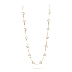 Van Cleef & Arpels Vintage Alhambra Necklace 20 Motifs Mother-Of-Pearl 18K Yellow Gold