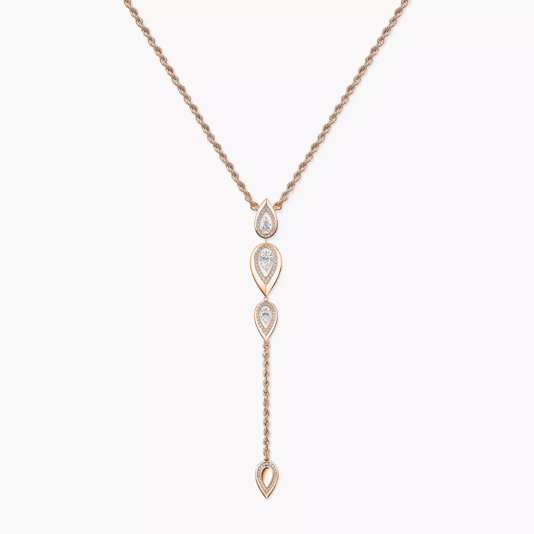 Fiery Tie Diamond Necklace 18ct Gold