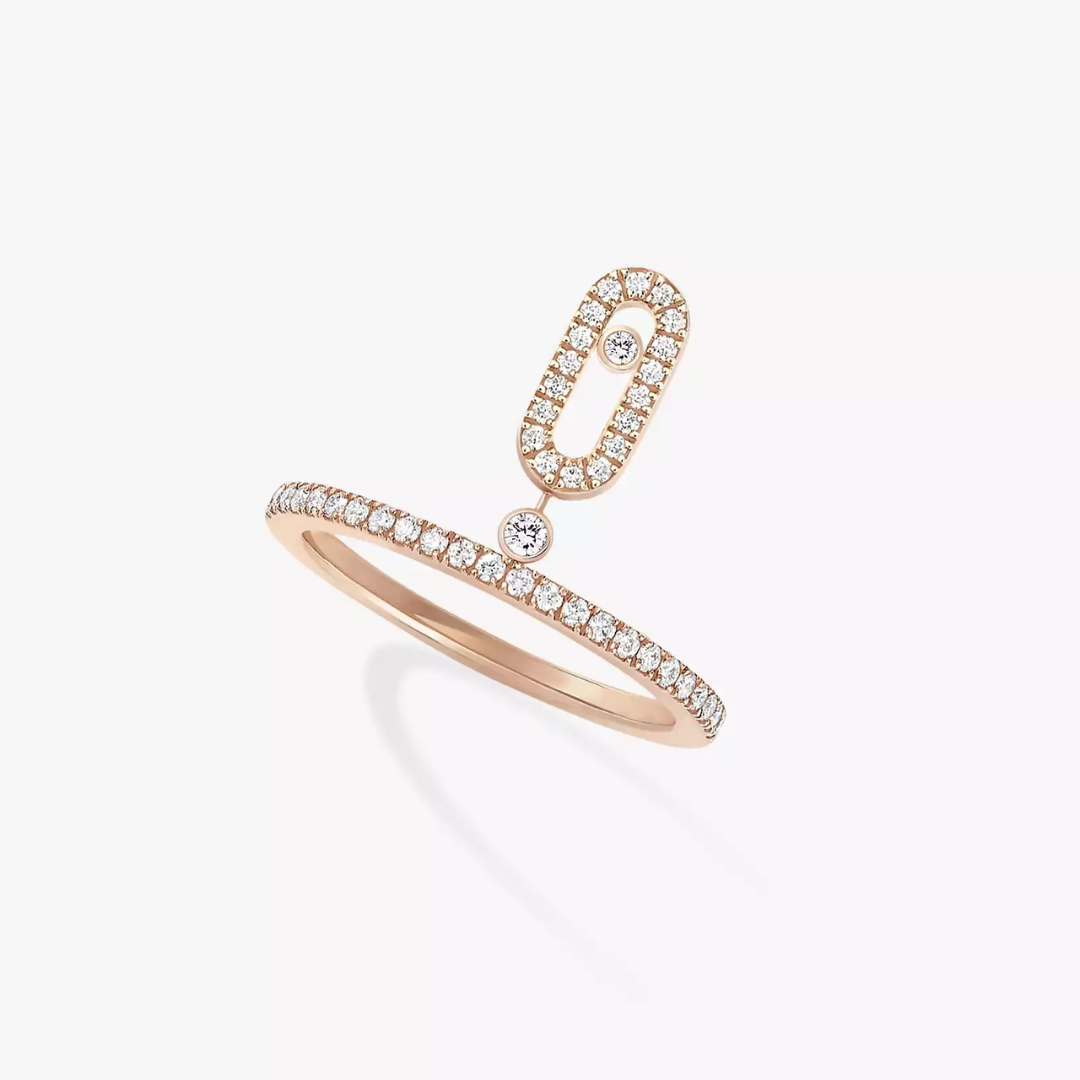 Move Uno Pavé Drop Diamond Ring 18ct Gold
