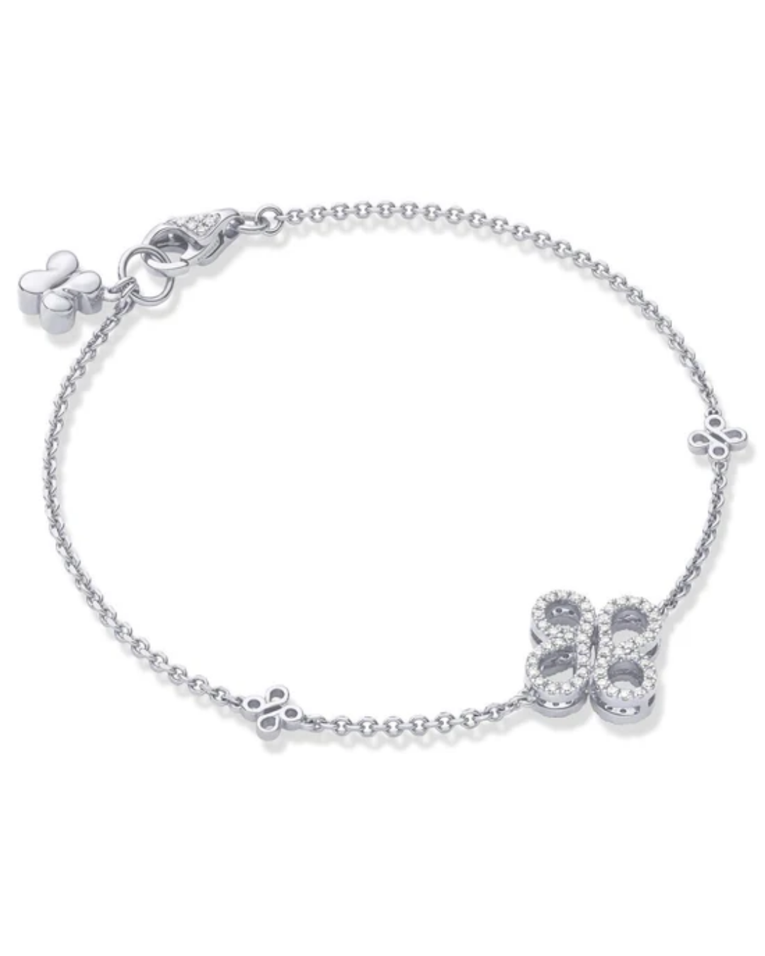 Be White Gold Charm Bracelet