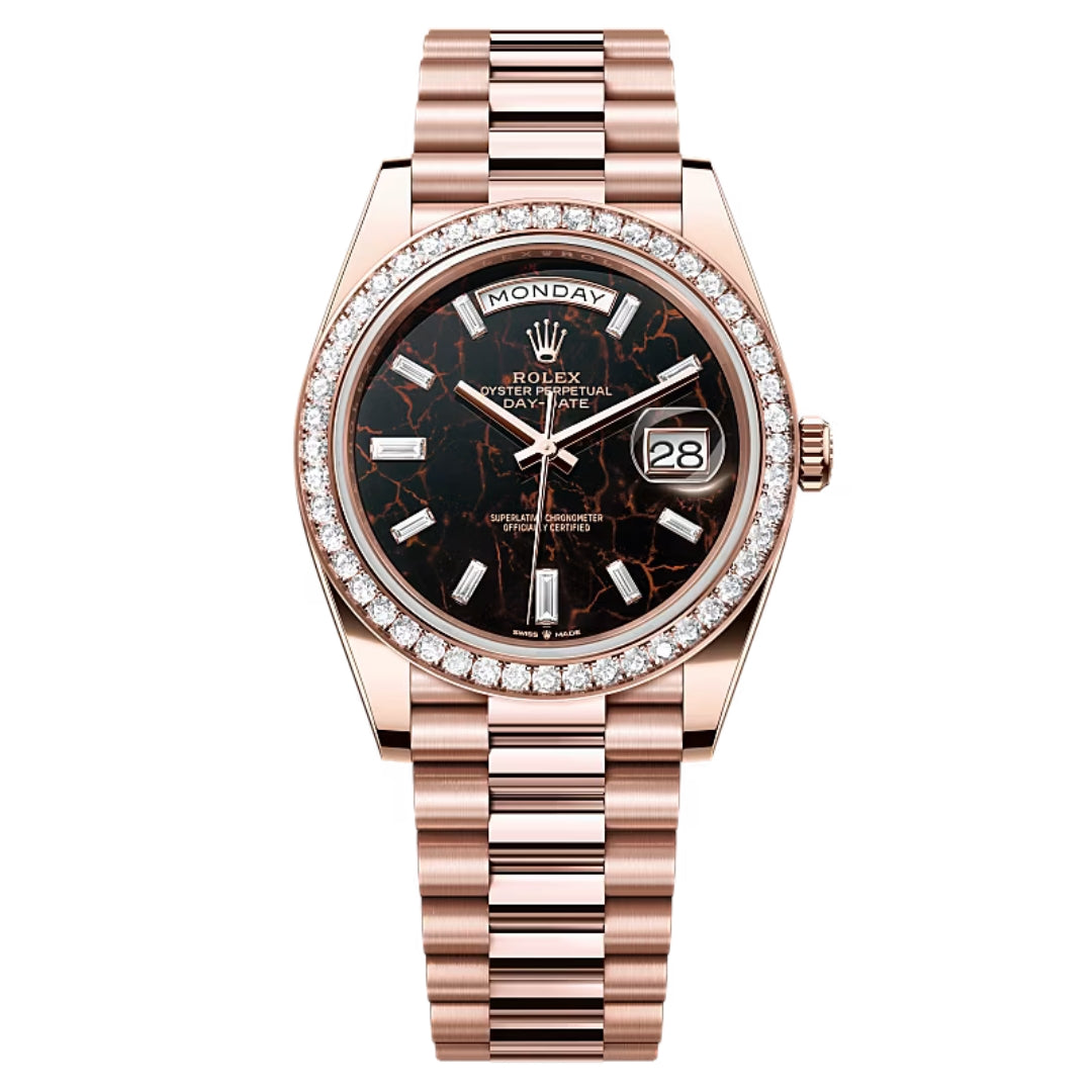 Rolex Day-Date 40 228345RBR Eisenkiesel Factory Diamond Bezel and Baguette Dial 2023