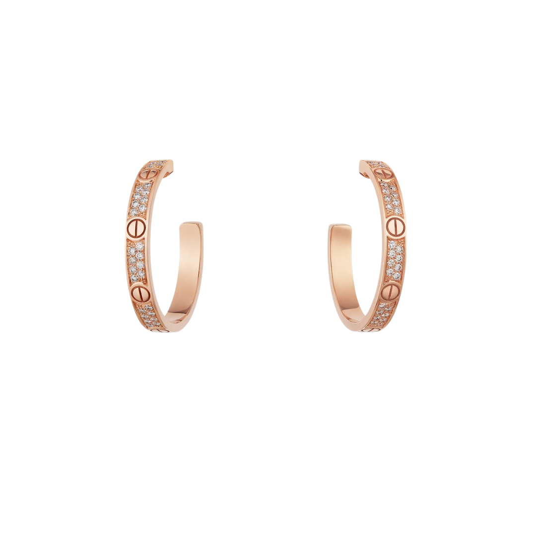 Cartier Love Hoop Paved Diamonds 18ct Rose Gold