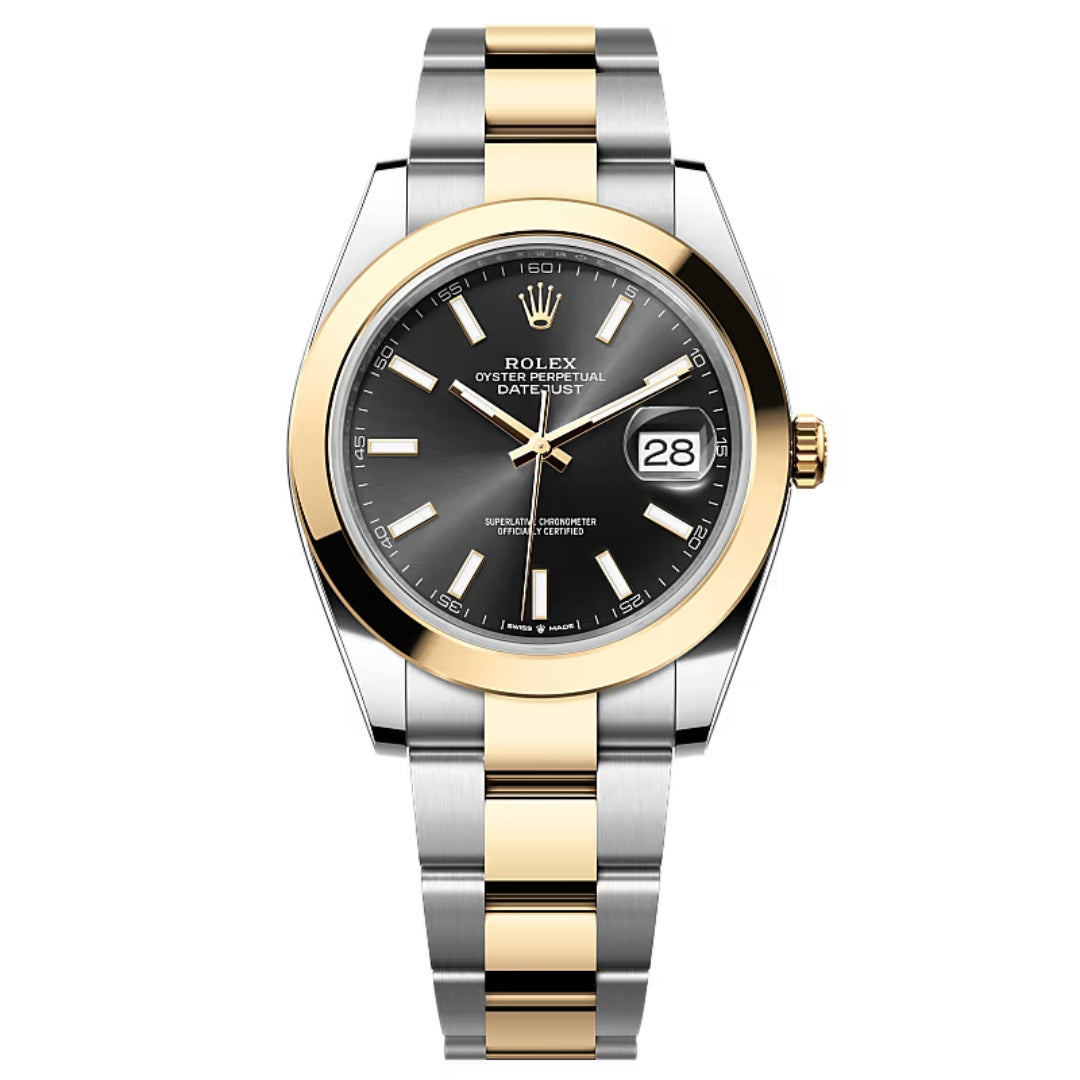 Rolex Datejust 41 126303 Black Baton Dial Smooth Dial