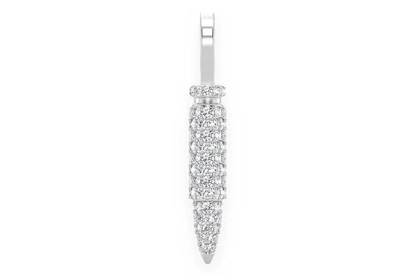 0.65ct Diamond Bullet Pendant 18K Solid Gold