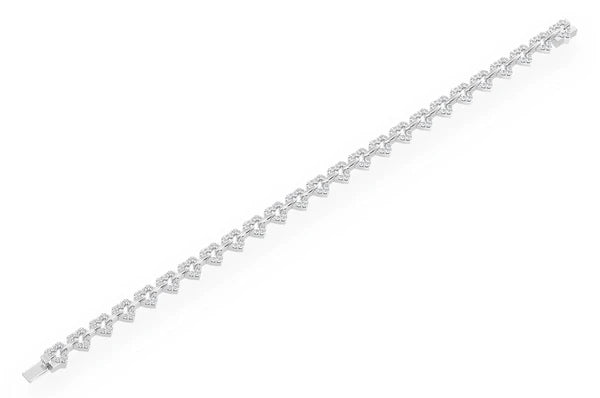 Bracelet en diamant en forme de cœur de 2,35 ct en or massif 14 carats