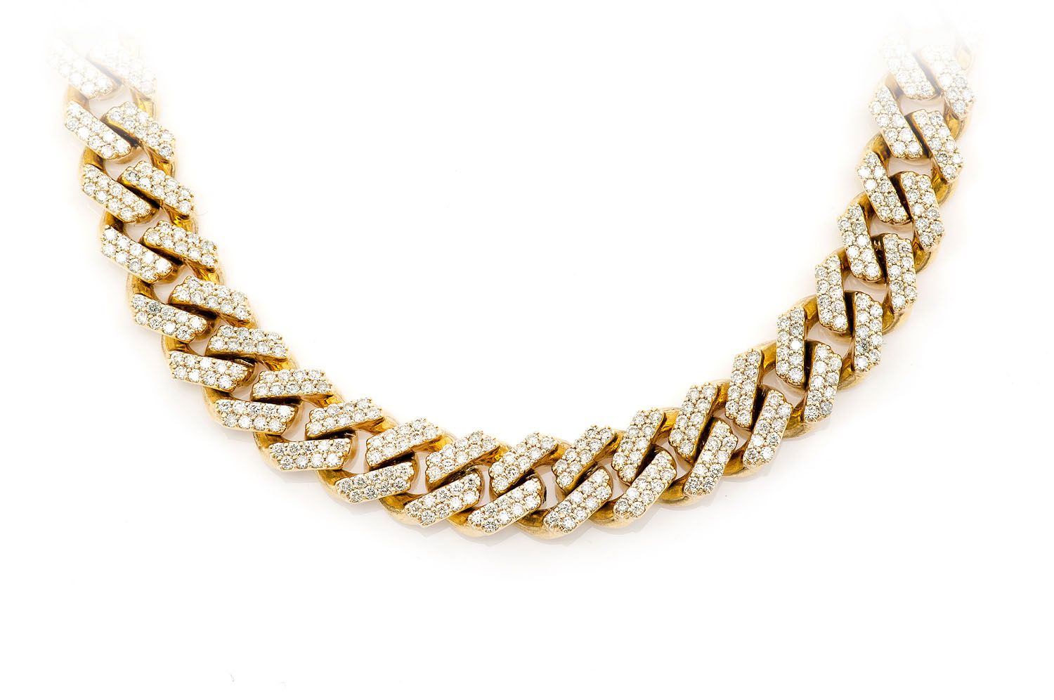 Erkals Jewellers 9mm Raised Miami Cuban Diamond Necklace 18K Gold 13.00ctw