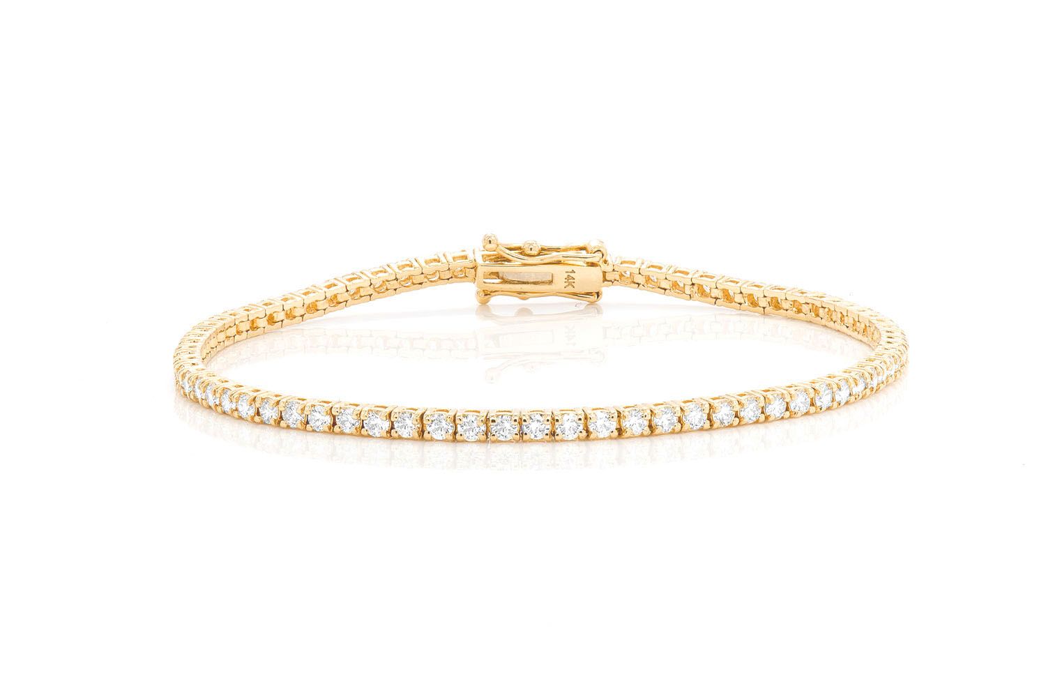 Erkals Jewellers 4pt Prong Set Diamond Tennis Bracelet 18K Gold 3.75ctw
