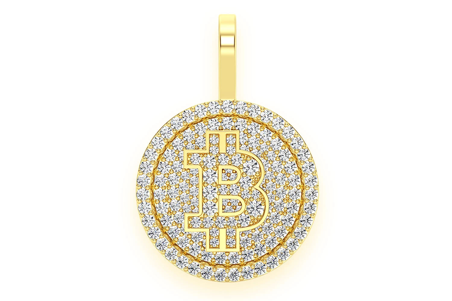 Erkals Jewellers Bitcoin Pendant 18K Gold Diamond 1.10ctw