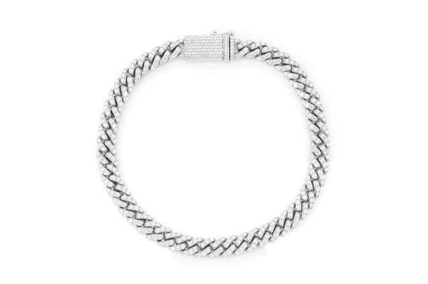 Pulsera de diamantes cubanos de 1,50 quilates de Miami, oro macizo de 4 mm y 14 quilates