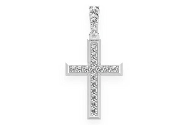 Erkals Jewellers Angled Cross Pendant 18K Gold Diamond 0.33ctw