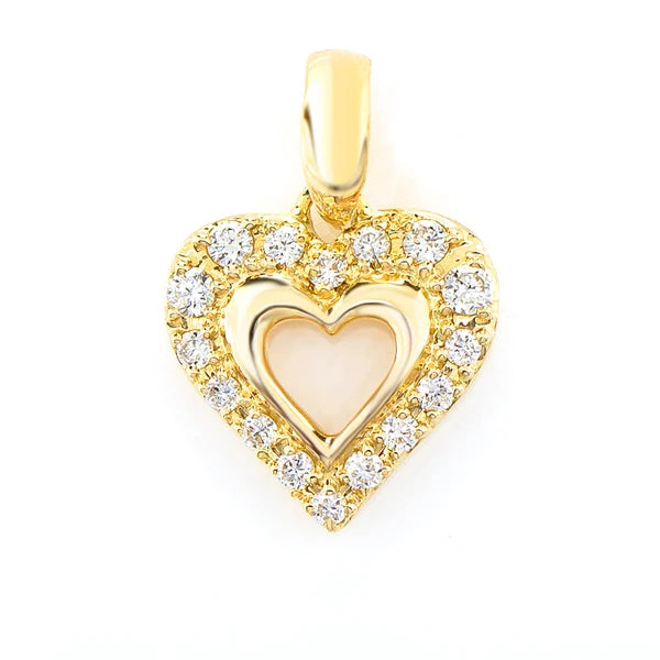 Erkals Jewellers Open Heart Pendant 18K Gold Diamond 0.04ctw