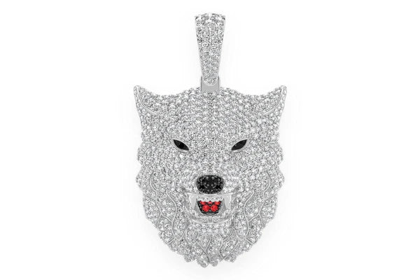 Erkals Jewellers Wolf Head Pendant 18K Gold Diamond 4.75ctw