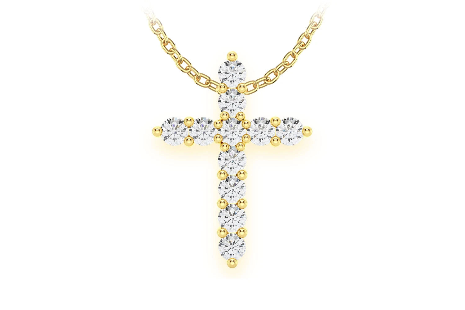 Erkals Jewellers Hidden Bail Cross Pendant 18K Gold Diamond 0.40ctw