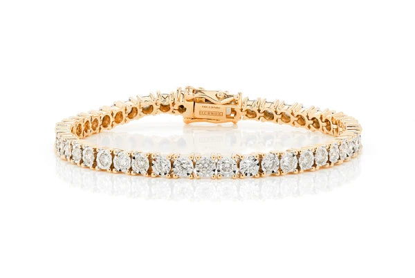 Erkals Jewellers 9pt Miracle Set Diamond Tennis Bracelet 18K Gold 4.50ctw