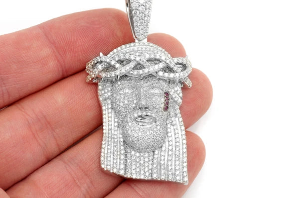 Erkals Jewellers Jesus Pendant 18K Yellow Gold Diamond Ruby