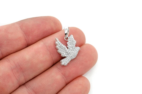 Erkals Jewellers Dove Bird Pendant 18K Gold Diamond 0.60ctw