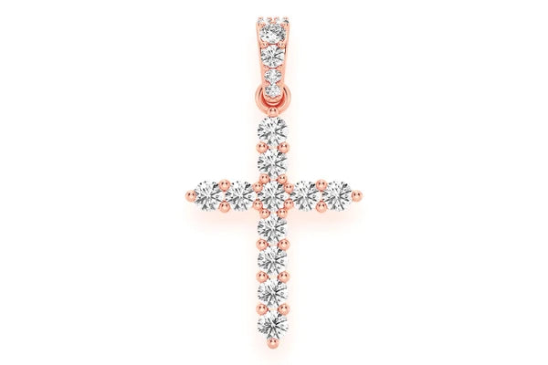 Erkals Jewellers Basket Cross Pendant 18K Gold Diamond 0.40ctw