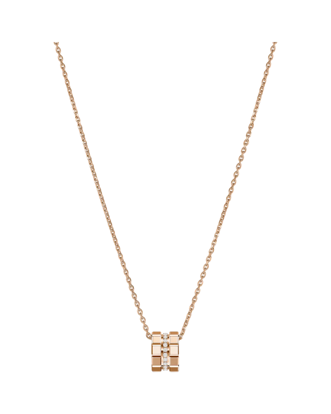Ice Cube Diamond Pendant 18ct Rose Gold