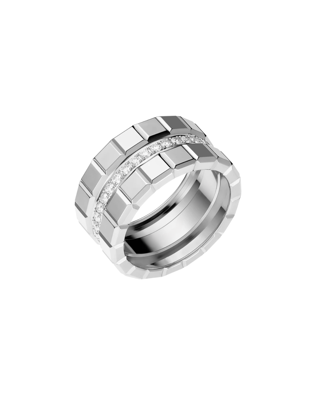 Ice Cube Diamond Ring 18ct White Gold