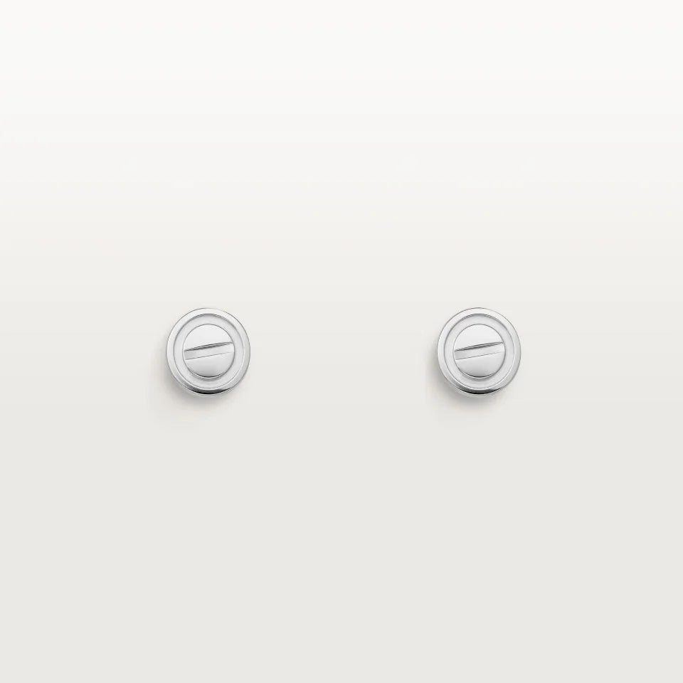 Cartier Love Stud Earrings 18K White Gold