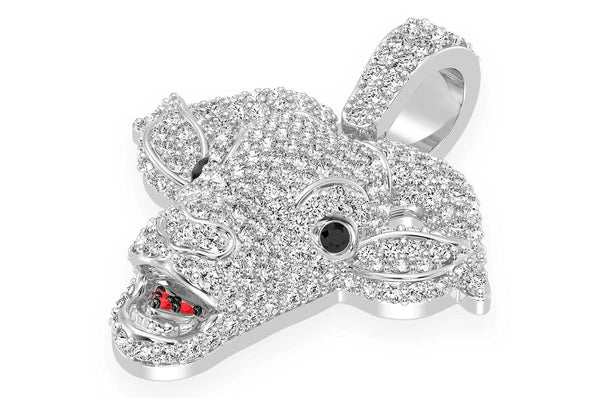 2.50ct Diamond Goat Head Pendant 18K Solid Gold